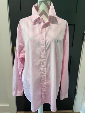 Ralph Lauren Pink Preppy Button down Shirt With Pony Logo Size 18